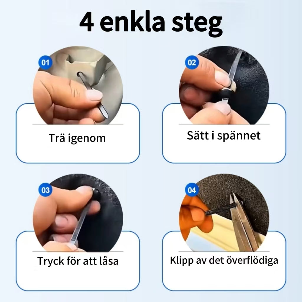 Återanvändbara nylon kabelband – 50-pack