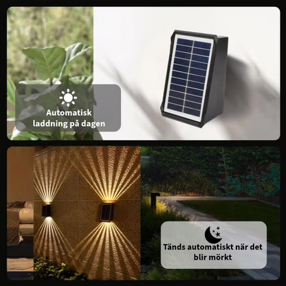 Vattentät Utomhuslampa med Solenergi