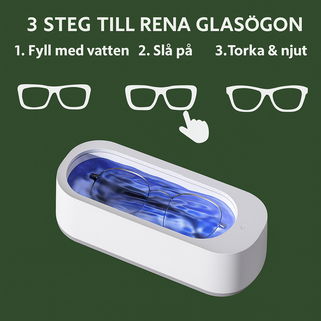 Ultraljudsrengörare för glasögon och smycken