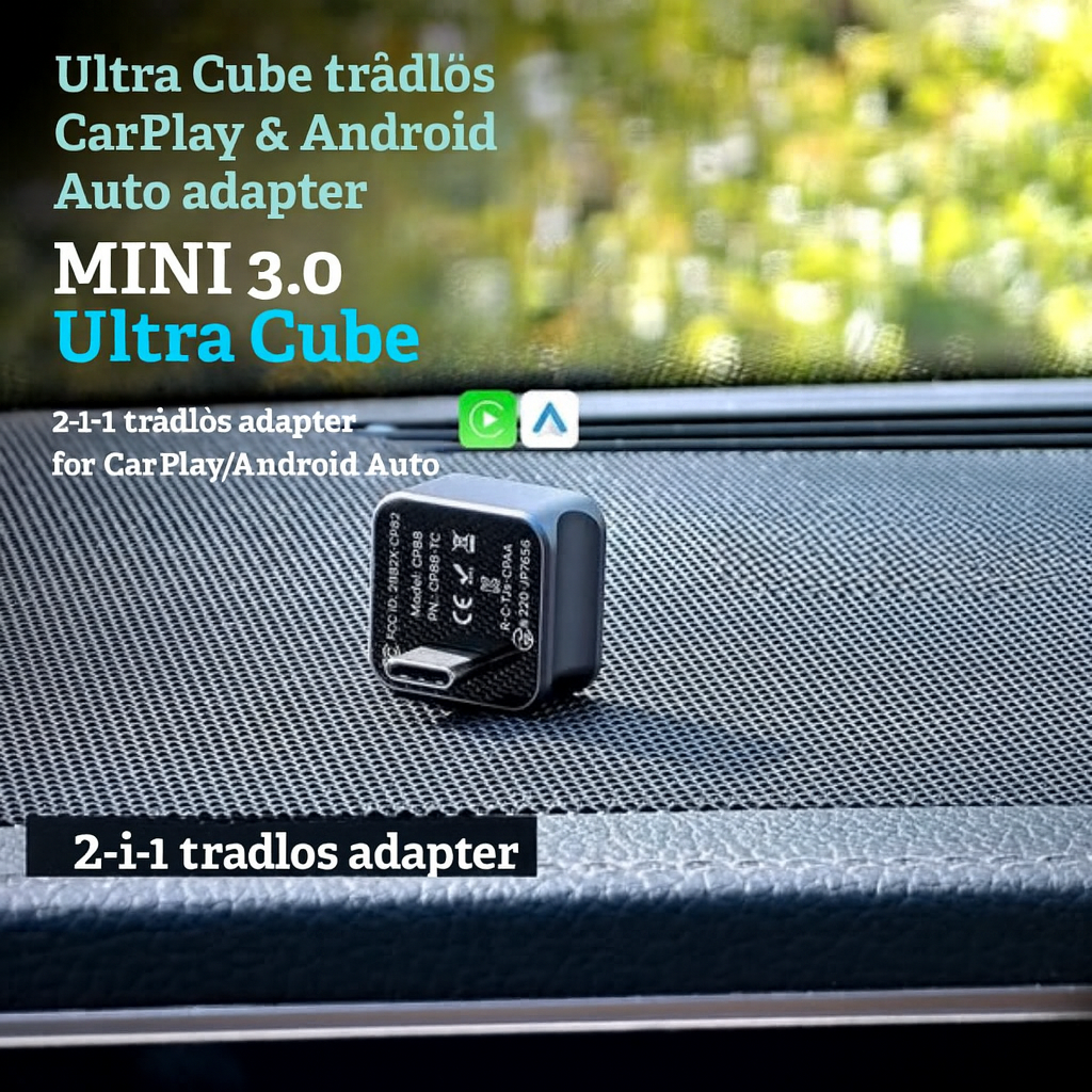 Ultra Cube – Trådlös adapter för CarPlay och Android Auto