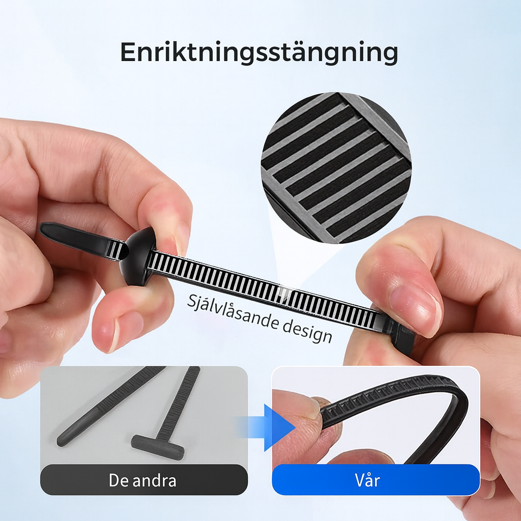 Återanvändbara nylon kabelband – 50-pack