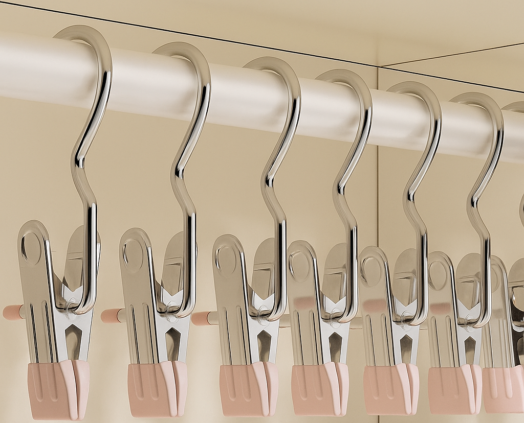 Rostfria tvättklämmor – Set med 12 extra starka clips