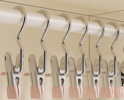 Rostfria tvättklämmor – Set med 12 extra starka clips