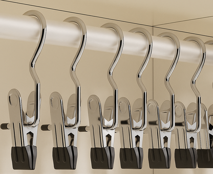 Rostfria tvättklämmor – Set med 12 extra starka clips