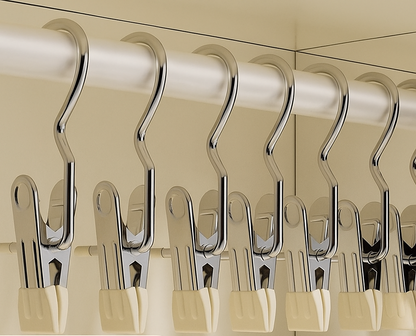 Rostfria tvättklämmor – Set med 12 extra starka clips