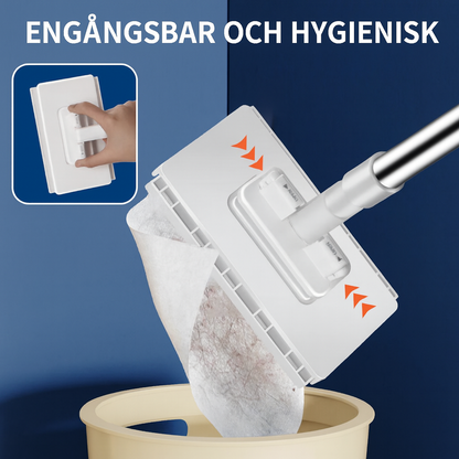 Damm Mopp för engångsbruk med 4 återanvändbara dukar