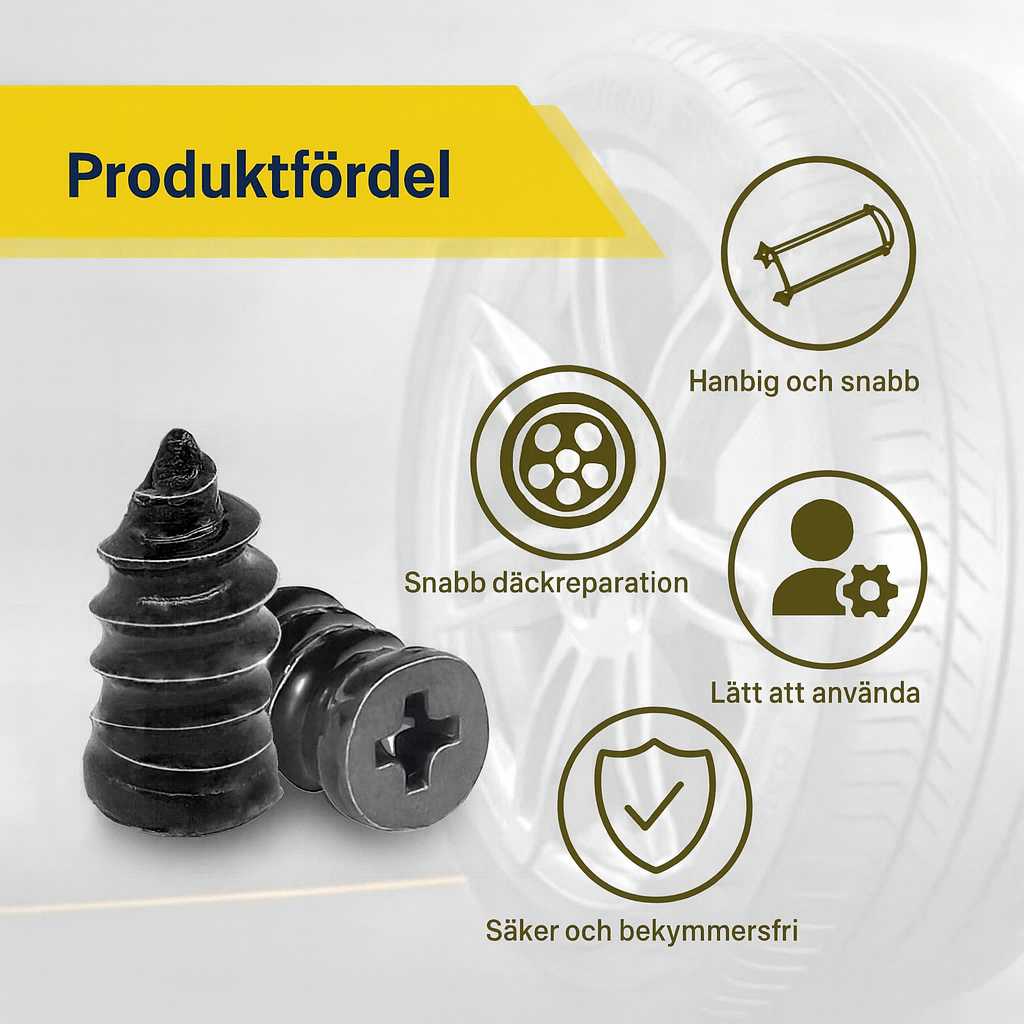 Vakuum däckreparations pluggar i gummi