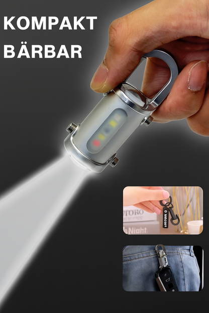 1200LM mini ficklampa med nyckelring – superljus & vattentät