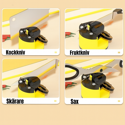 Mini knivslip med sugkopp – kompakt & säker slipning