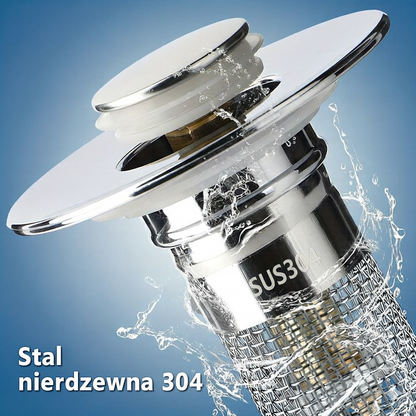 2-i-1 avloppspropp och hårsil för handfat