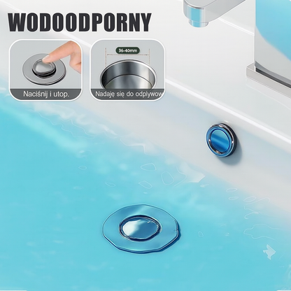 2-i-1 avloppspropp och hårsil för handfat