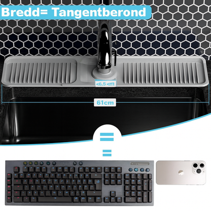 Hopfällbar stänkskyddsmatta för kranen – håller bänken torr