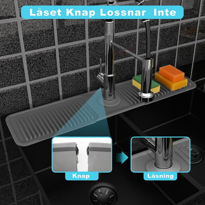 Hopfällbar stänkskyddsmatta för kranen – håller bänken torr