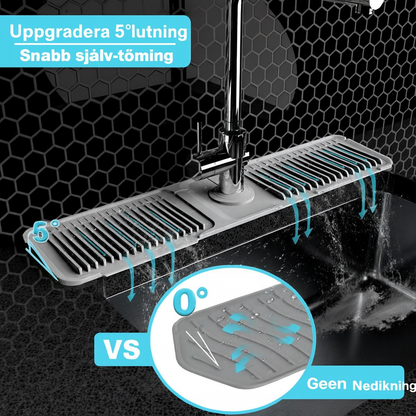 Hopfällbar stänkskyddsmatta för kranen – håller bänken torr