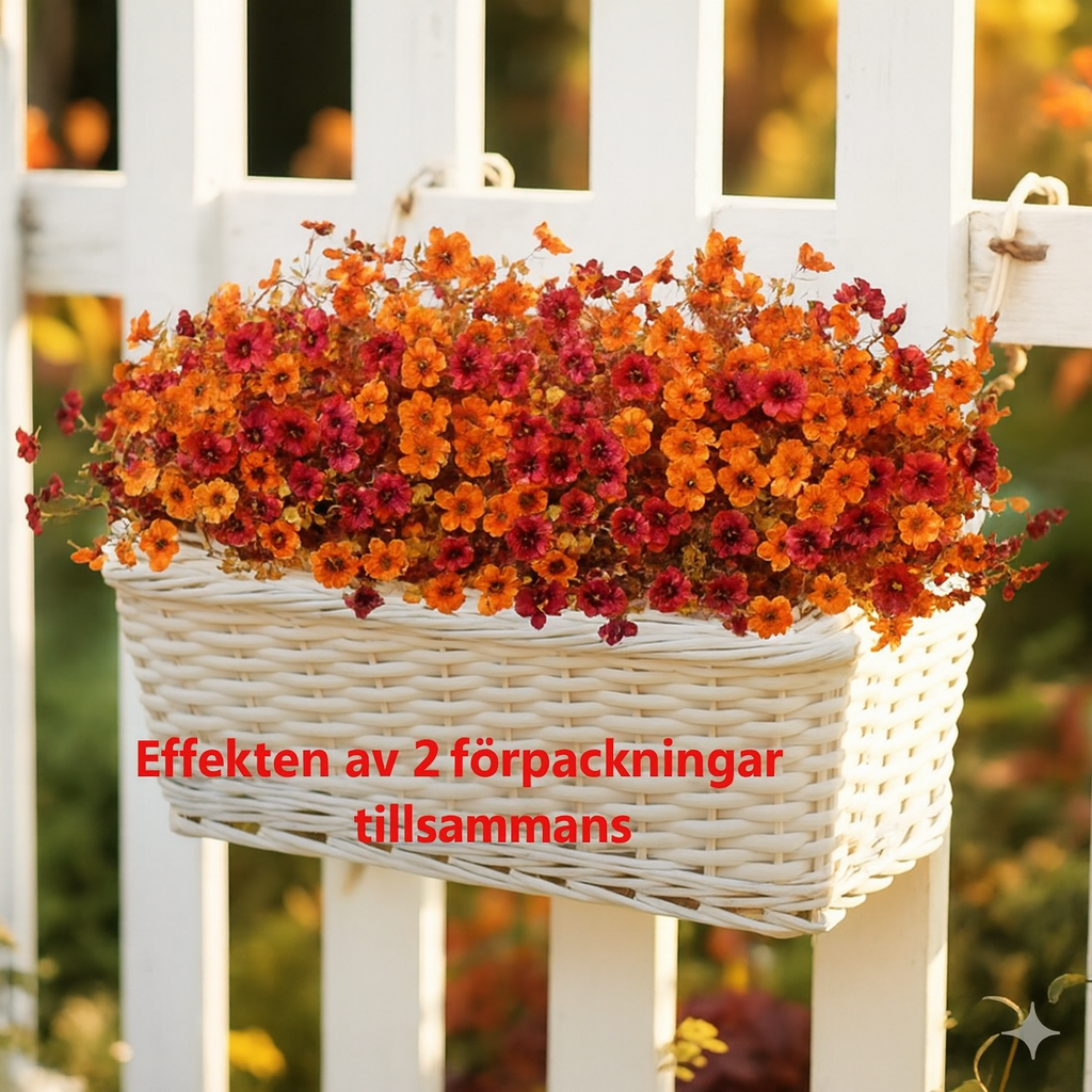 Konstgjorda blommor för trädgårdsdekoration – set om 8 st för utomhusbruk