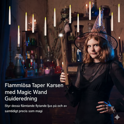 12 svävande LED-ljus med trollstav fjärrkontroll – flamlösa hängande ljus för jul- & halloween­dekoration