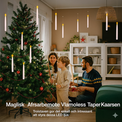12 svävande LED-ljus med trollstav fjärrkontroll – flamlösa hängande ljus för jul- & halloween­dekoration