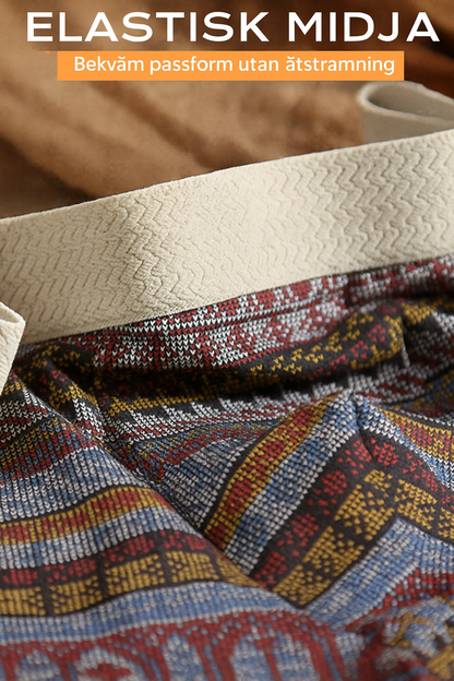 Andningsbara boxershorts för herr med geometriskt mönster – 1 set (3 st)