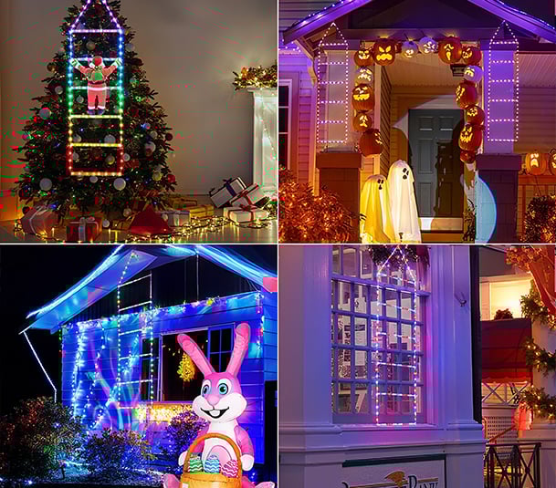 Klättrande jultomte med LED-belysning