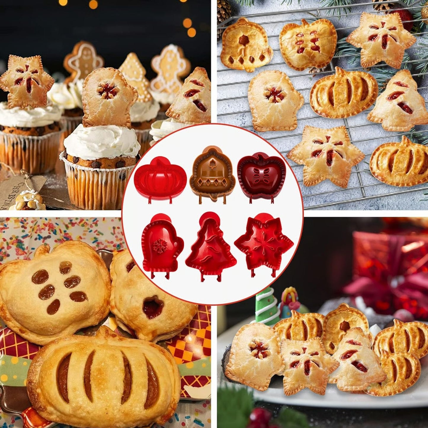 Set med [9] mini pajformar för festliga bakverk