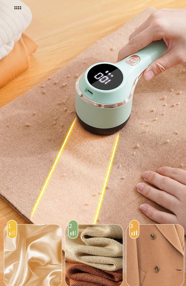 Kraftfull luddborttagare med digital display och 3 lägen