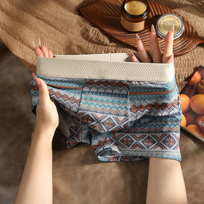 Andningsbara boxershorts för herr med geometriskt mönster – 1 set (3 st)