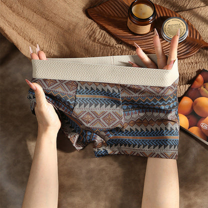 Andningsbara boxershorts för herr med geometriskt mönster – 1 set (3 st)